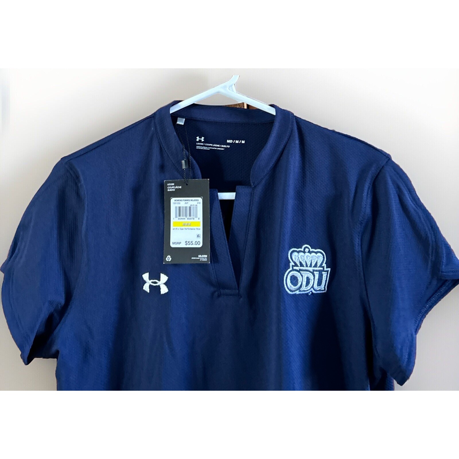 Nwt Women's Odu Old Dominion University Under Armour Polo Loose Fit $55 Med